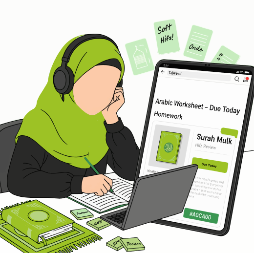 Ilmify Hifz and Nazra Progress Tracking Illustration