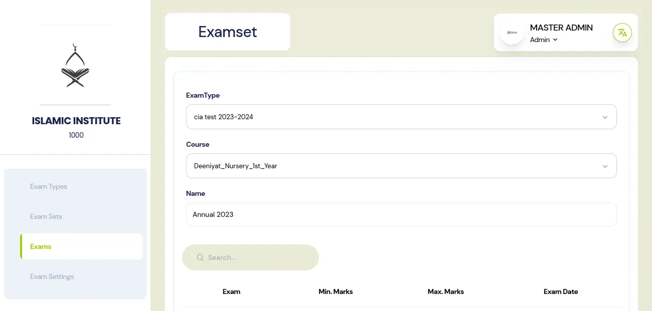 Exam Mark Enter